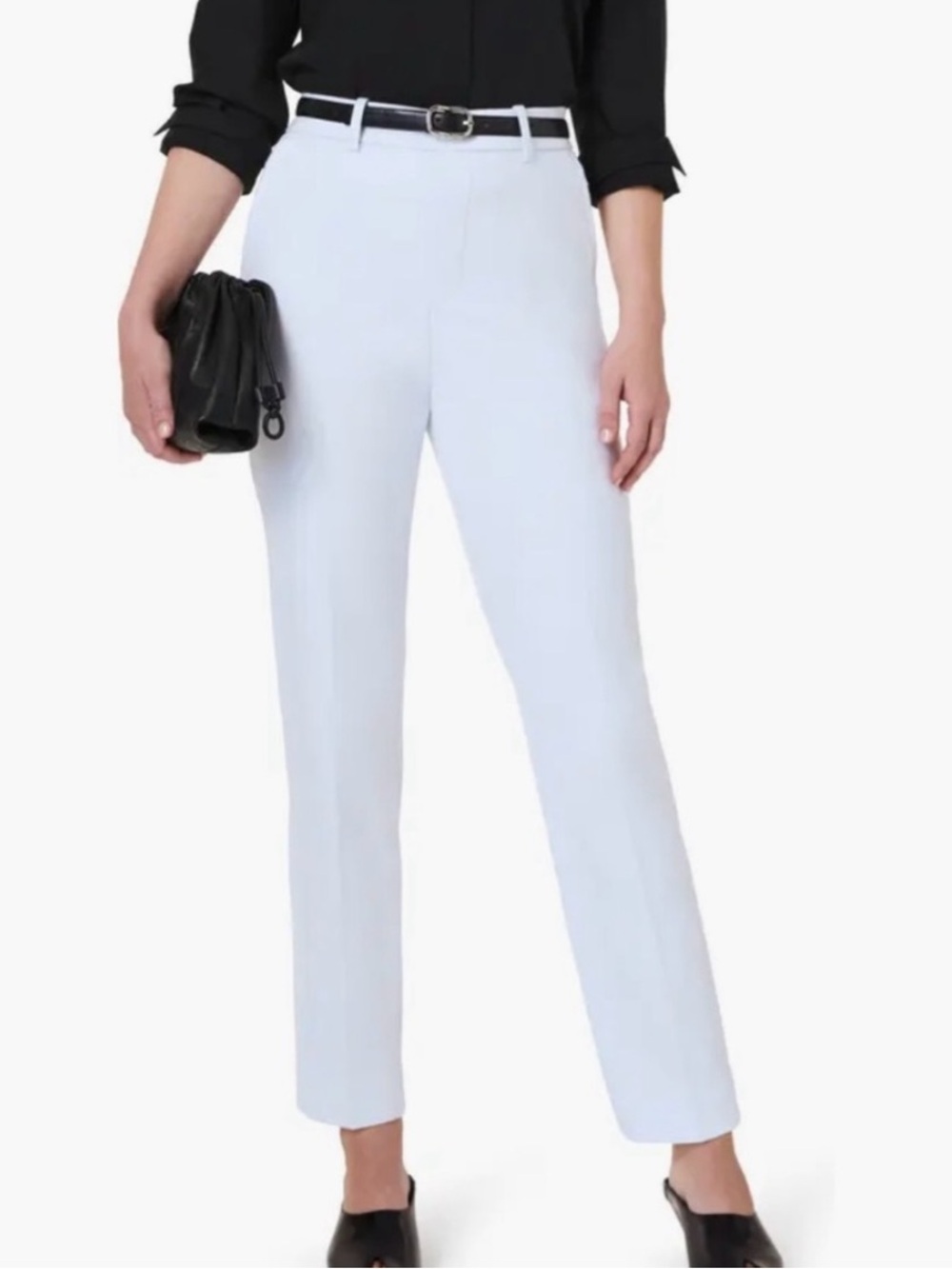 NWT SPANX Supersmooth Stretch Twill Straight Leg Pant in  Classic White Size L P